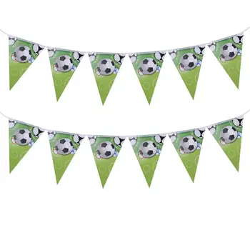 

Soccer Birthday Decorations Party Supplies Sporty Theme Bunting Banners Garland Set (Green)