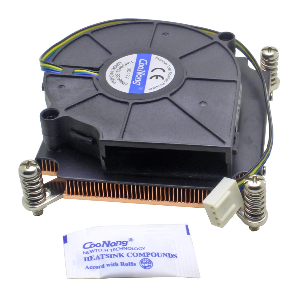 1U Server Computer CPU Cooler Copper Heatsink For