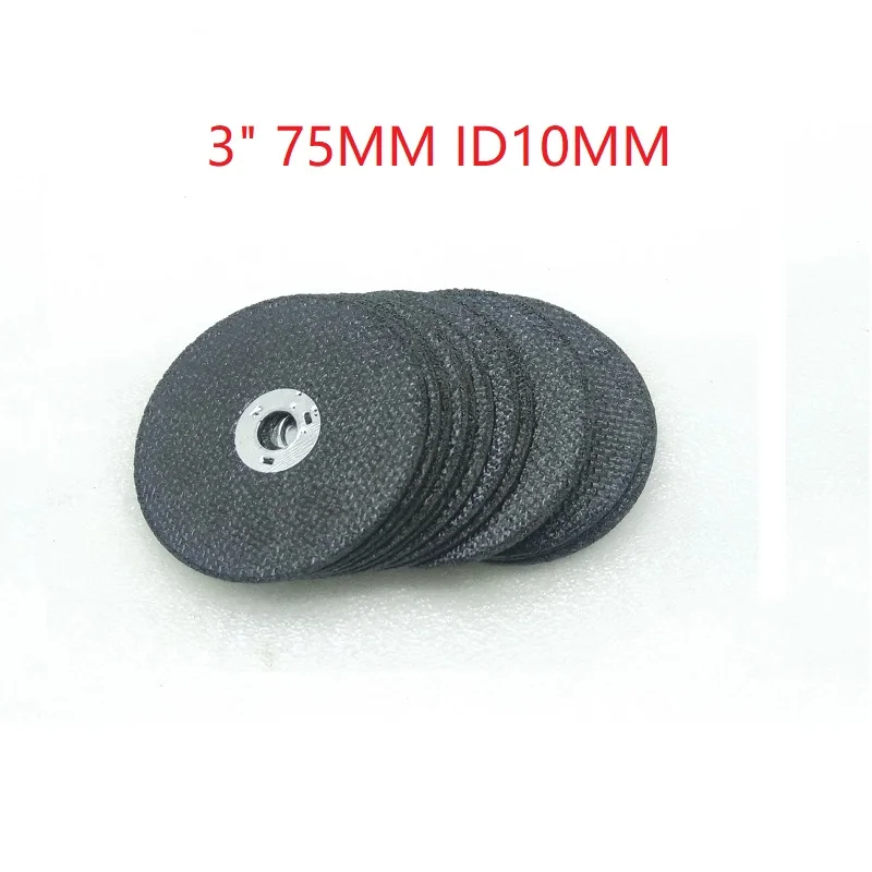 

New 10pcs 75*ID10*T1.6mm Resin Cutting Wheel Disc 3" Cutting discs For Rotary Tool Angle Grinder Cutting Metal Stainless Steel