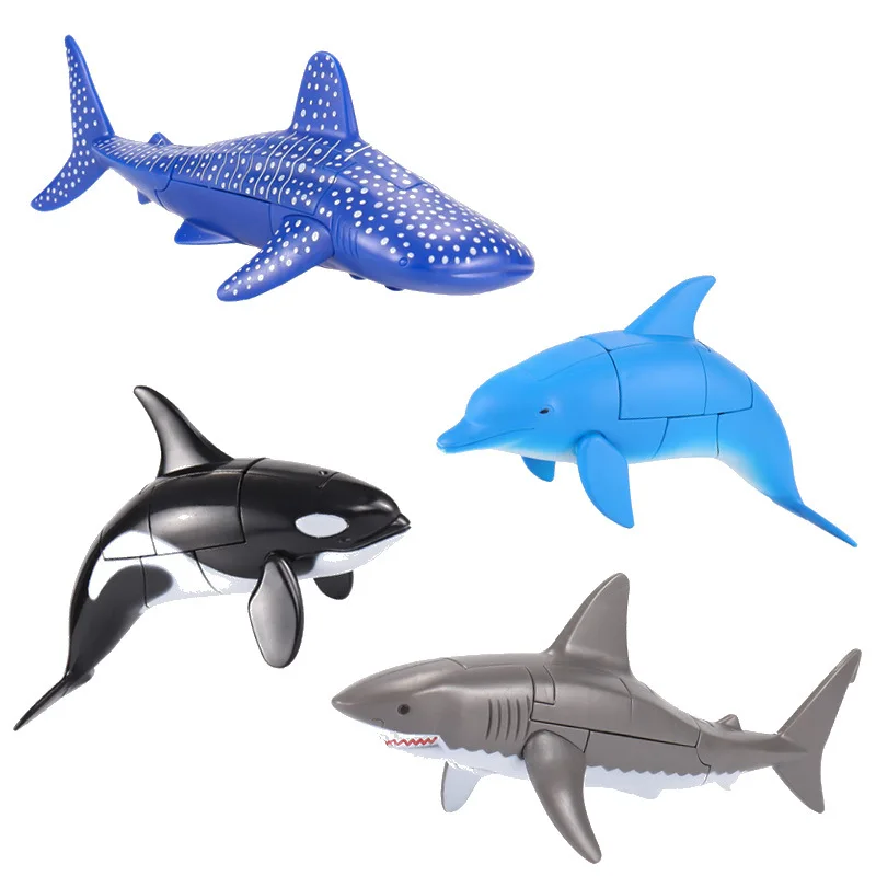 Ocean Park Great white shark animal deformation robot same souvenir shark puzzle robot toys Ocean Park Great white shark animal deformation robot same souvenir shark puzzle robot toys