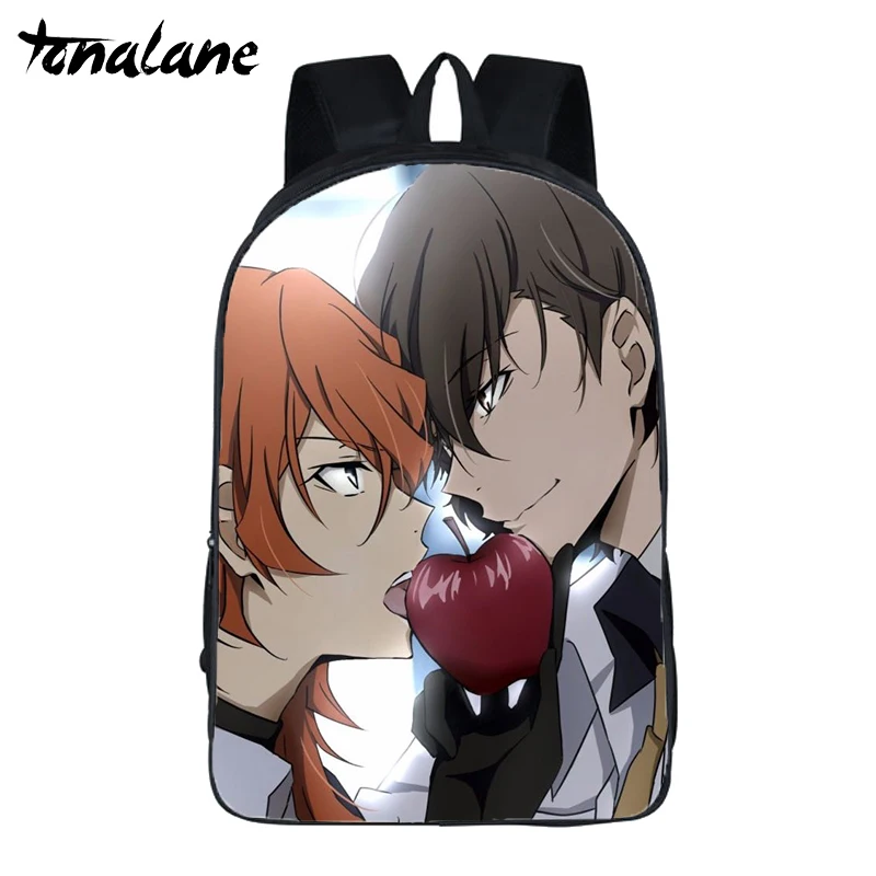 Anime Bungou Stray Dogs Season 3 Backpack for Teenage Girls Boys Travel bags Atsushi Dazai Chuya student school Book Bags - Цвет: 9