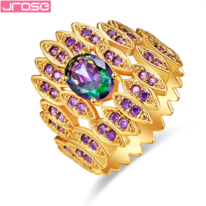 

JROSE Princess Crown Rings For Women AAA Cubic Zirconia Micro Pave Setting Engagement Wedding Jewelry Female Anel Accessories