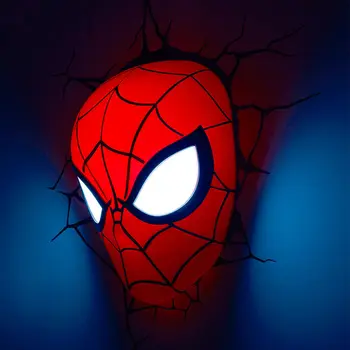 

Creative The spider-man Head helmet Hand Glove figures model 3D Wall Lamp Unique LED light lamp Home room decorations