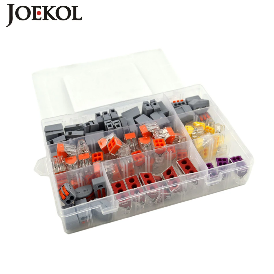 

(110pcs/box) mini fast WAGO Connector set Mixed Models Universal Compact Wire Wiring Connector 2 pin Conductor Terminal Block