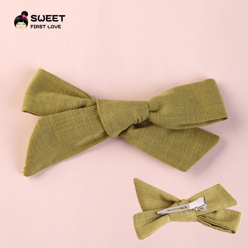 

1pcs/lot Girls Solid Fabric Bow Hairpins, Soft Bowknot Hair Clips, Children Girls Cotton Hair Accessories Headwear Hair Claws