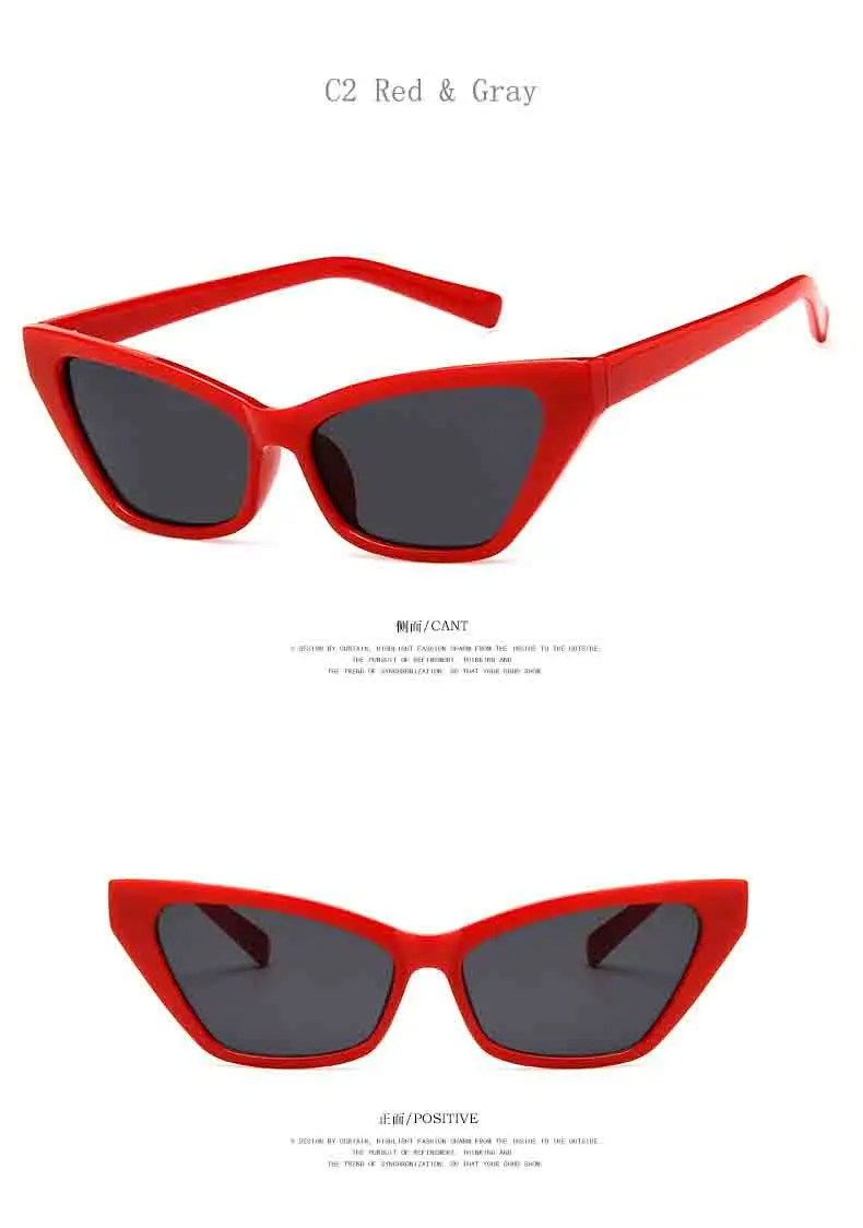 [EL Malus] сексуальные женские солнцезащитные очки в оправе кошачий глаз винтажные женские модные черные красные серые солнцезащитные очки с бабочками UV400 - Цвет линз: C2 Red Gray
