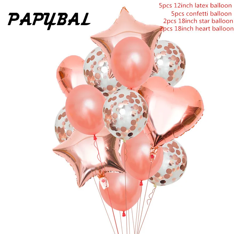 Розовые золотые воздушные шары на день рождения, конфетти из фольги шампанского в форме звезды, украшение для вечеринки на день рождения, украшения для взрослых, юбилея, свадебной вечеринки - Цвет: As Picture