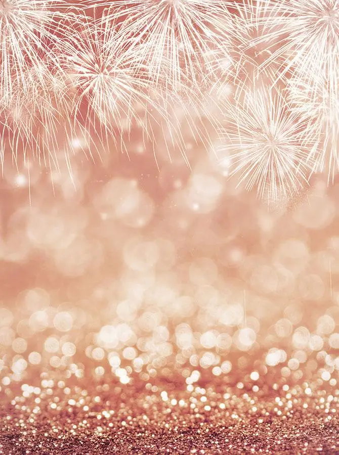 Bokeh Fireworks Rose Gold background Vinyl cloth High quality Computer