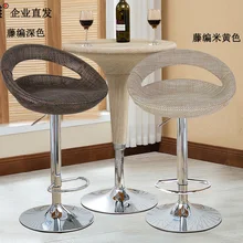 Барный столик стул барный стул современный минималистичный вращающийся подъемный стул ротанга кассовый стол высокий стул современный металлический стульчик