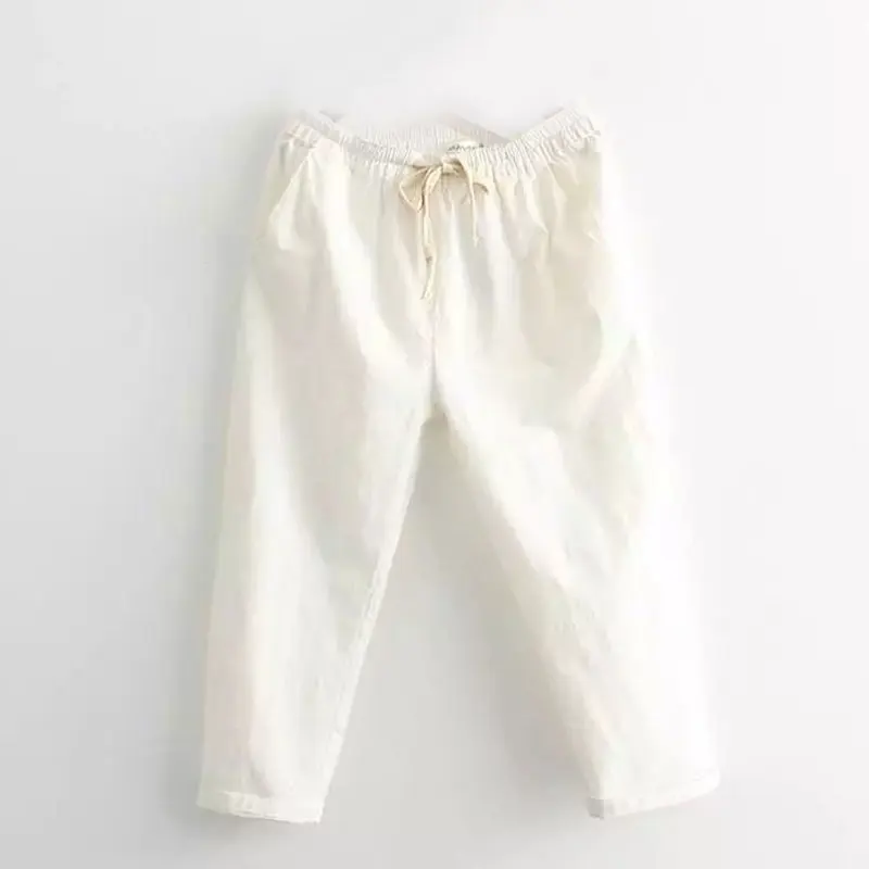 HEE GRAND Women's Candy Pants 2018 Soft Harem Mom Jeans Girls Trousers Mid Elastic Waist Calf Length Stretch Loose Pant WKD572