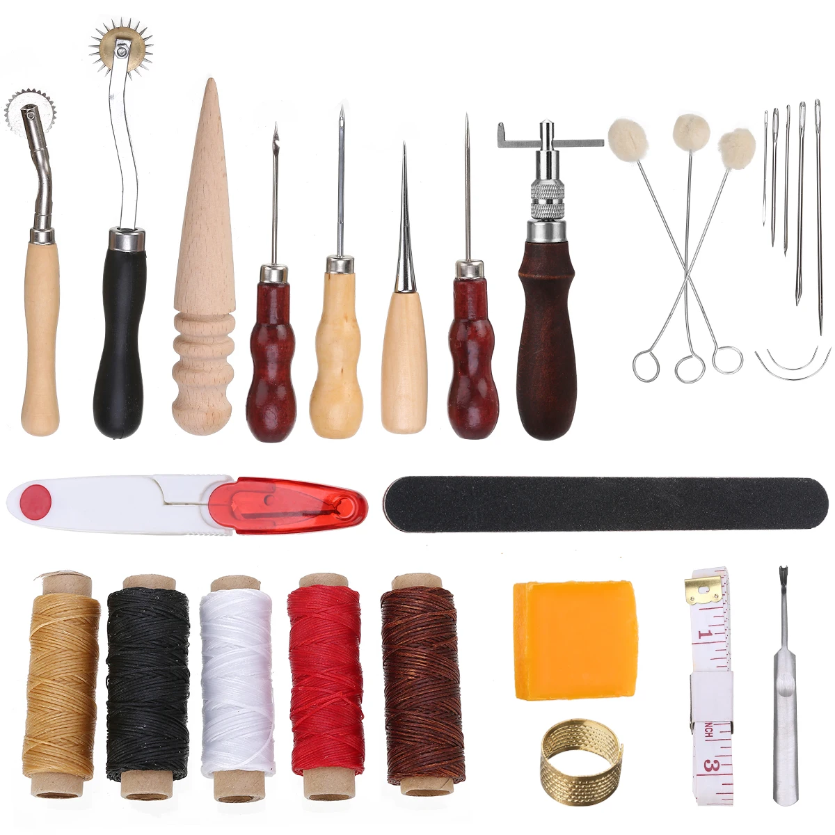 

Professional Durable and Practical DIY Leather Craft Punch Tool Kit Stitching Carving Working Sewing Saddle Groover Accessories