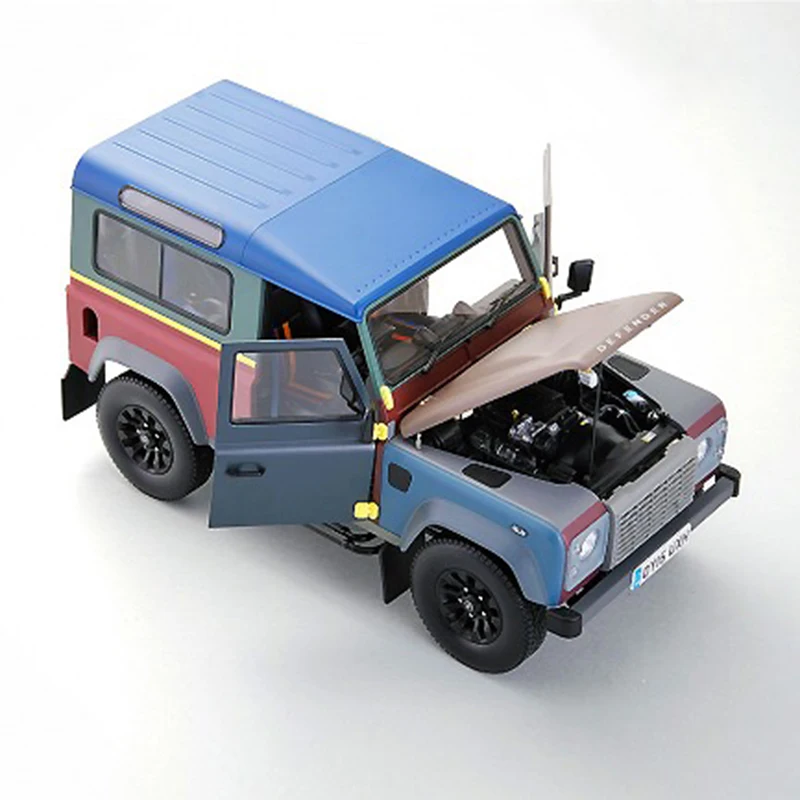 Литая модель автомобиля для почти реального Land Rover Defender 90 Paul Smith Edition 1:18+ маленький подарок