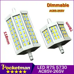 R7S LED SMD5730 24/48 светодиодов Dimmable r7s 78 мм 5 Вт J78 118 мм J118 9 Вт лампочки Галогенные лампы прожектор