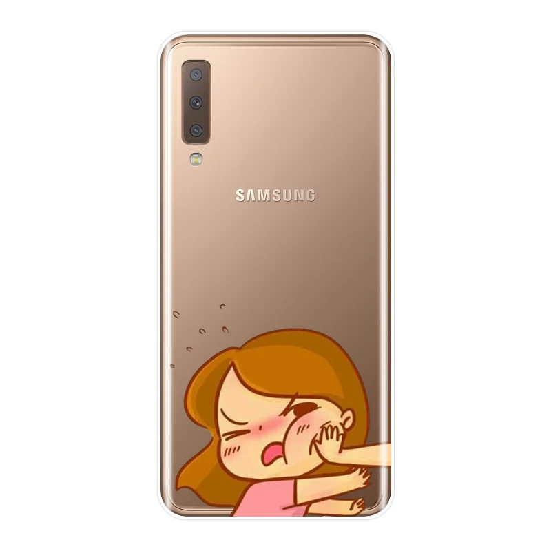 Чехол для телефона Samsung Galaxy A6 A8 Plus 2018 милая пара кошек силиконовая Мягкая задняя