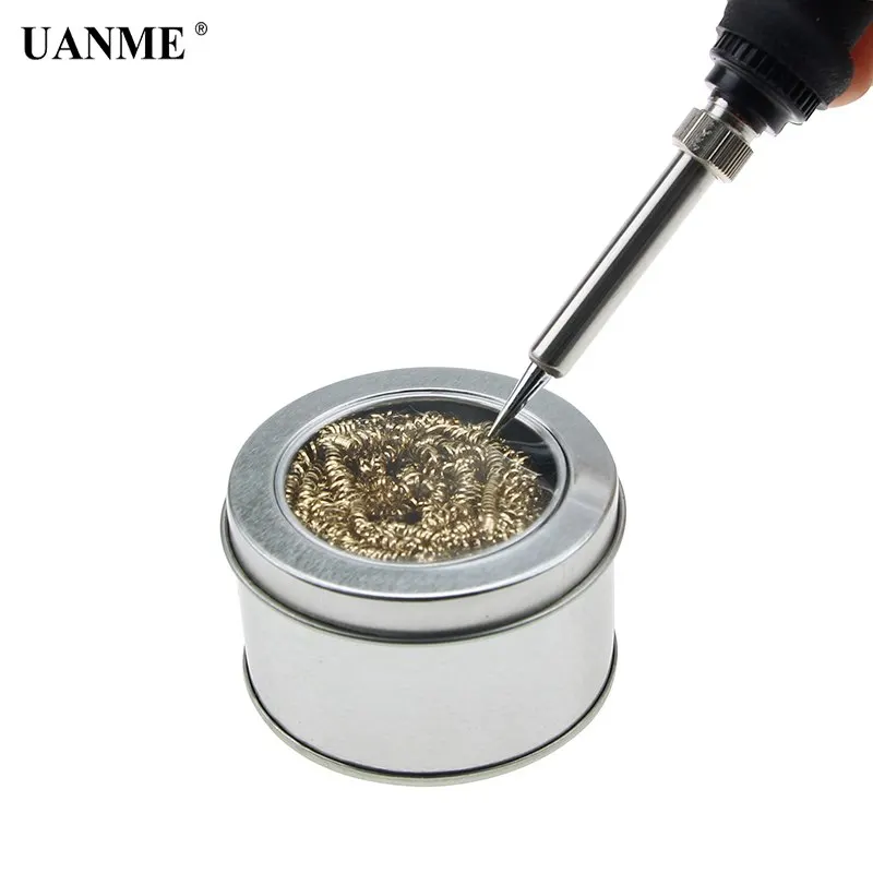 

UANME Professional 1PC Soldering Iron Tip Cleaner Tin Cleaning Steel Wire Brush Repair Tool Ball BGA Tools with Box