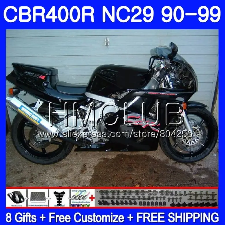 Глянцевый черный NC29 для HONDA CBR 400RR 400 RR CBR400RR 94 95 96 97 98 99 90HM. 15 CBR400 RR 1994 1995 1996 1997 1998 1999 обтекатель