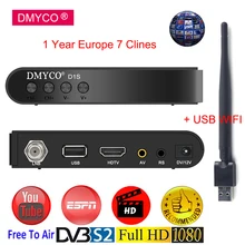 DMYCO DVB-S2 Satellite Receiver +1 Year Europe Spain 7 clines Full HD 1080P Spain LNB TV Tuner Receptor Support Powervu Biss key