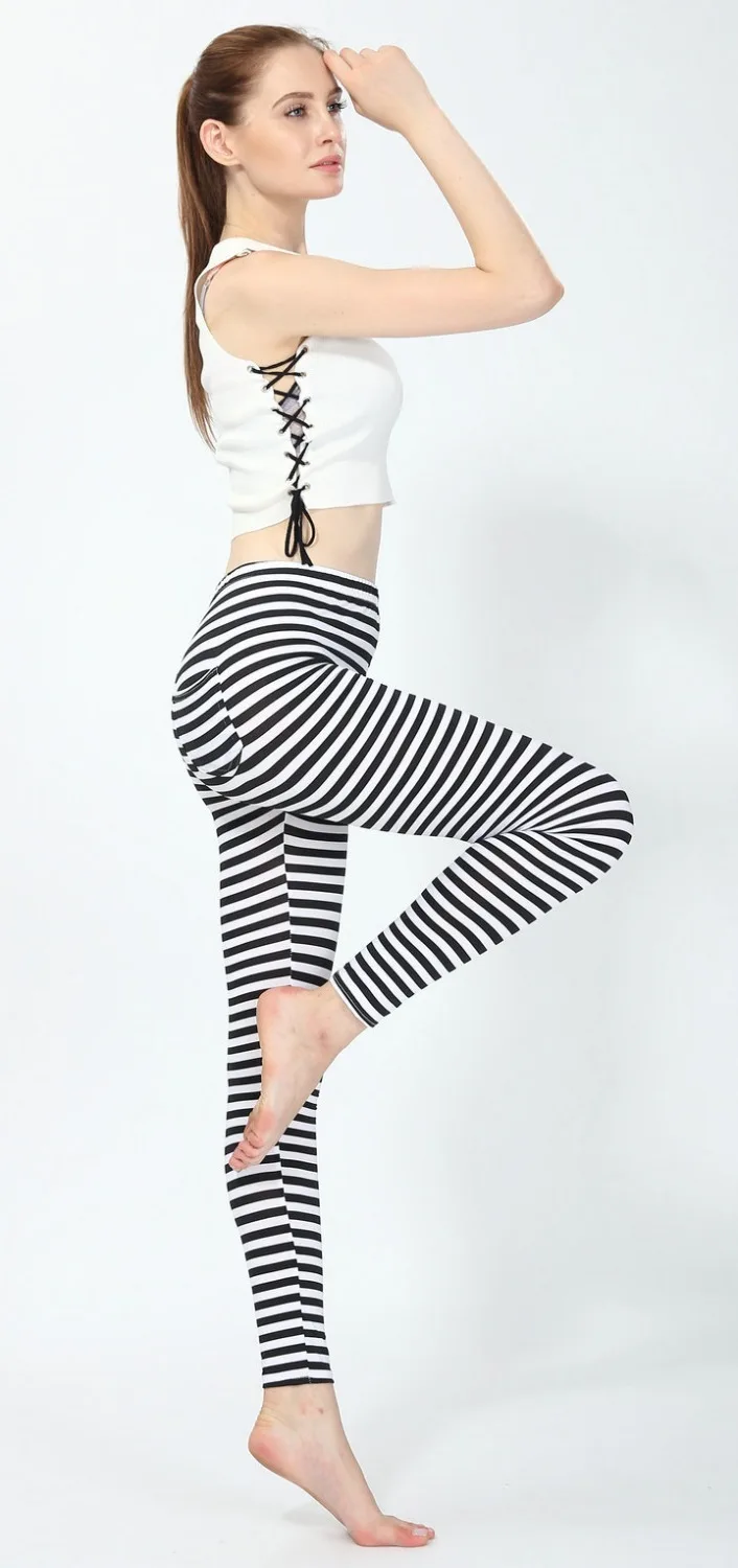 2017 Fashion Design Leggins Women Stripe Leggings Floral Patterned