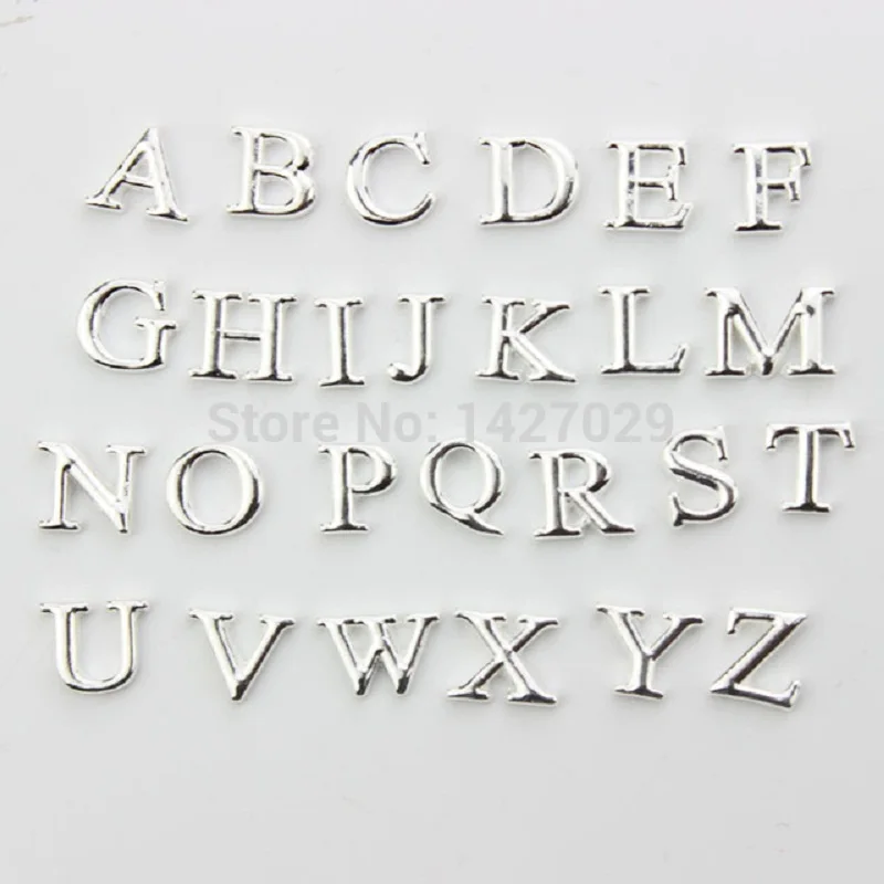 

Alloy A-Z Alphabet Letter Floating Charms Initial Charms For Glass Memory Lockets Clothing Accessories Decorate