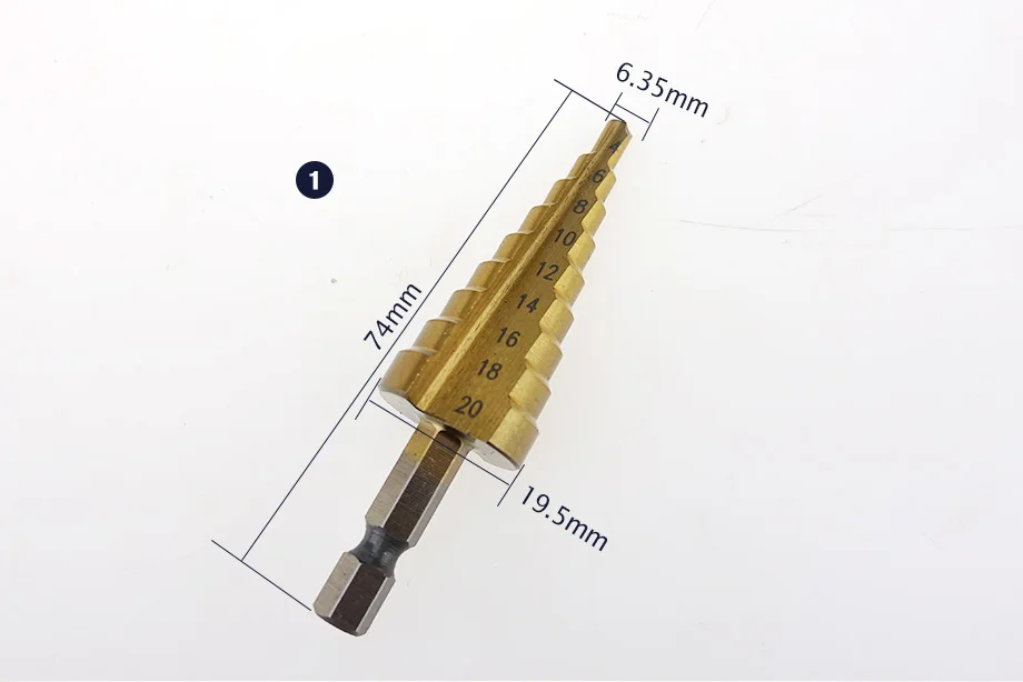 Набор ступенчатых сверл, пластина, сверло, шаги, Высокоскоростная сталь, HSS, титановая дырокол, электроинструменты, 4-32 мм