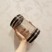 Meloke, новинка, женские вечерние сумочки цилиндрической формы, Металлические модные сумки для свадебного ужина с цепочкой, вечерние сумочки-клатчи, MN1091