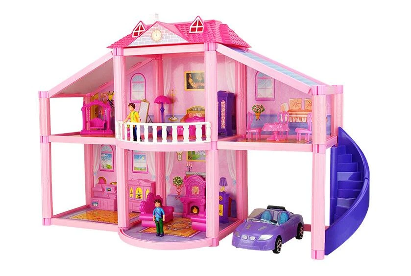 pink plastic dollhouse
