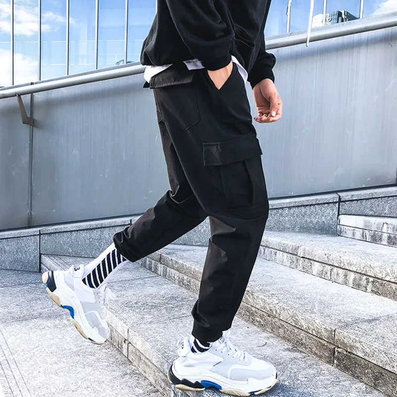 Korean version of the small foot cone type black casual pants free ironing youth versatile overalls trousers free shipping