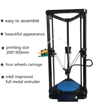 

HE3D K200 delta DIY 3d printer kit autoleveling full metal MK8 improved extruder delta printer kit support multi filament