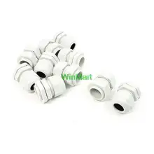 Белый Пластик водонепроницаемый кабельный сальник шарнирный соединитель PG16 10 шт
