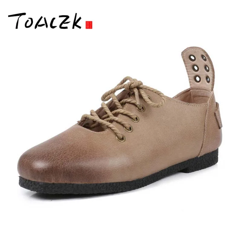 

New Handmade shoe 2018 Loafers Women Shoes Casual Work Driving Shoes Women Flats Genuine Leather Flat Plus Size