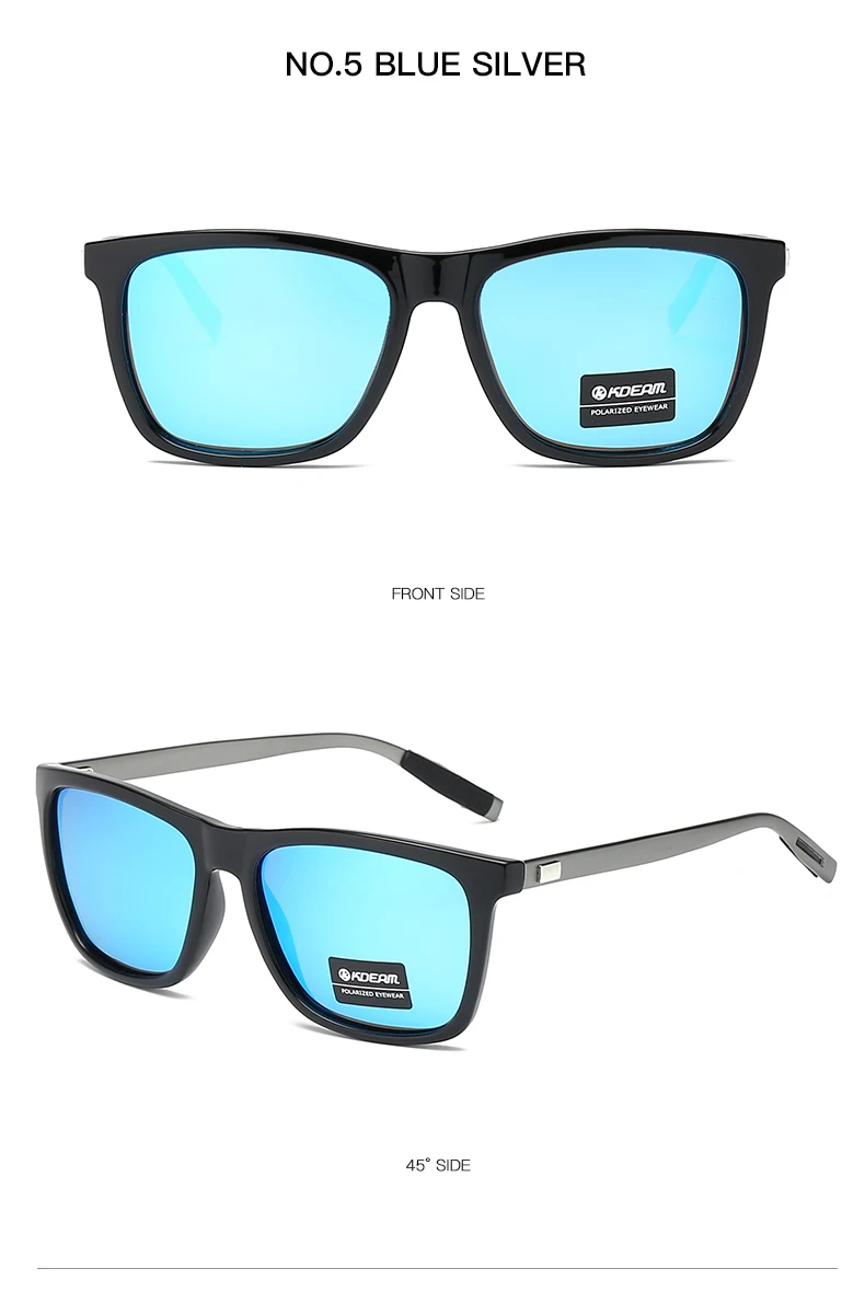 KDEAM бренд Новые квадратные унисекс Ретро алюминиевые солнцезащитные очки поляризованные линзы Винтажные Солнцезащитные очки для мужчин/женщин UV400