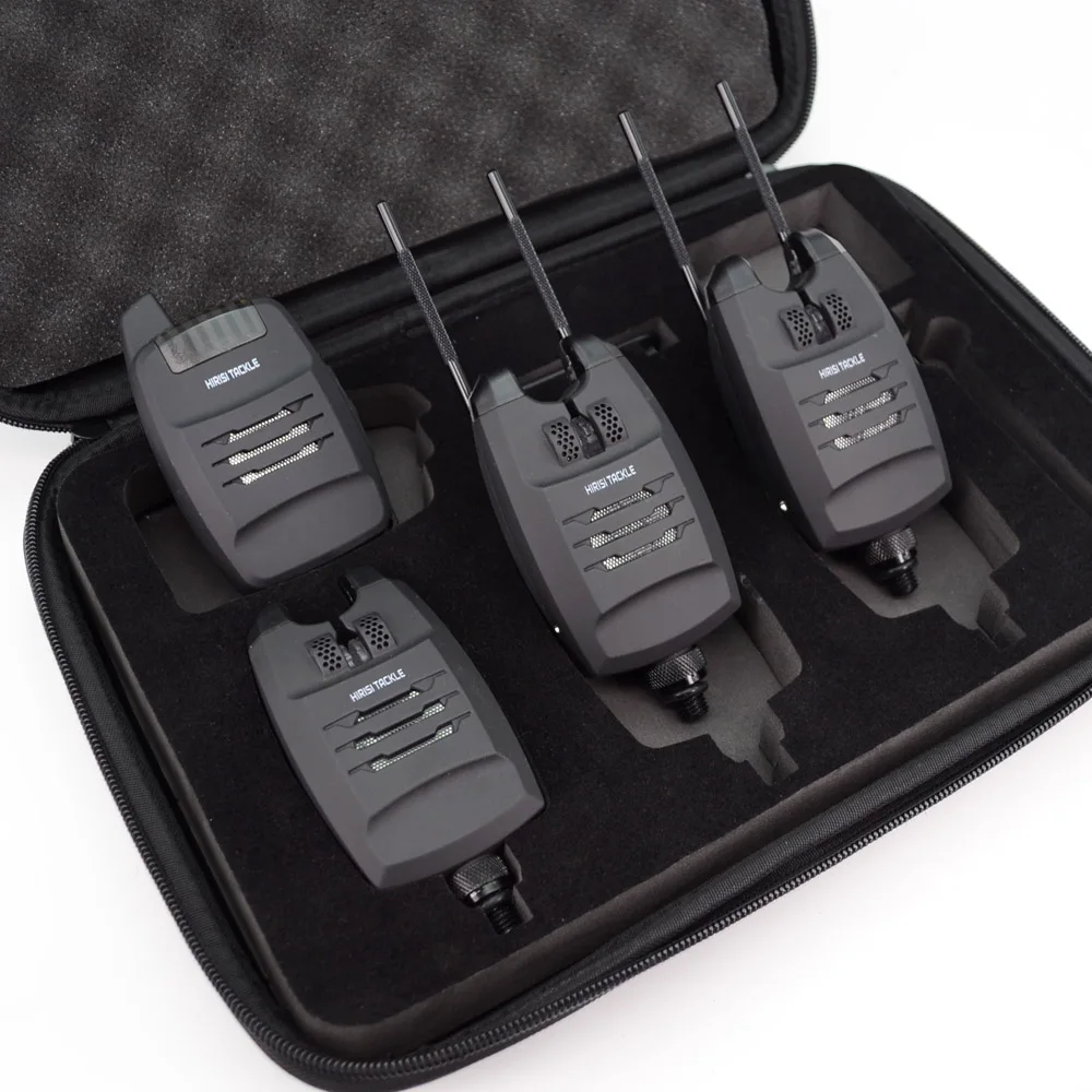 Online 1 + 4 carpa juego de alarma para pesca sonidos y LED alarma inalámbrica de pesca alarma Indicador electrónico con barra de oreja de enganche B1228