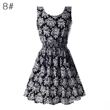 2017 New 22 Color Colors Summer Women Vestidos Tank Chiffon Beach Sleeveless T-shirts Floral Vestidoes M-XXL S4