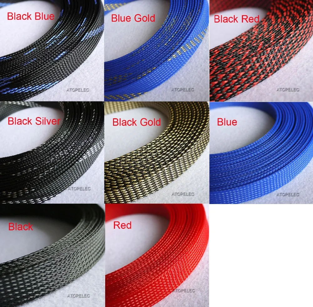 20MM Wide 25/32" Braided PET Expandable Sleeving Cable Wire Sheath 1