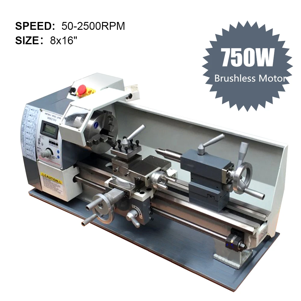 750W Variable Speed Mini Lathe Machine 220V Brushless Motor Mini Metal