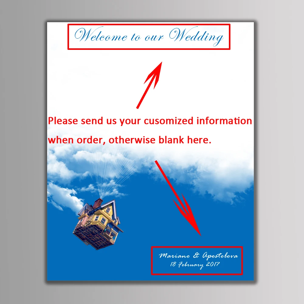  HAOCHU Hot Fingerprint Signature Canvas Painting Wedding Invitation Romantic Flight Travel World Pa - 32807643690
