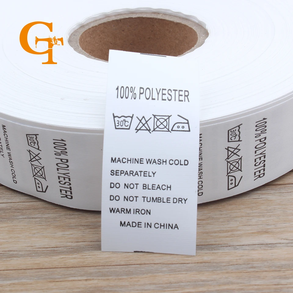 Buy custom 100 polyester garment care label polyester