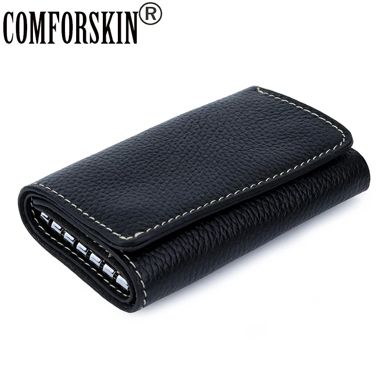 

COMFORSKIN New Arrivals Genuine Leather Key Holders Key Housekeepers Multi-function Key Wallet 2020 Cowhide Key Wallet Hot Sales
