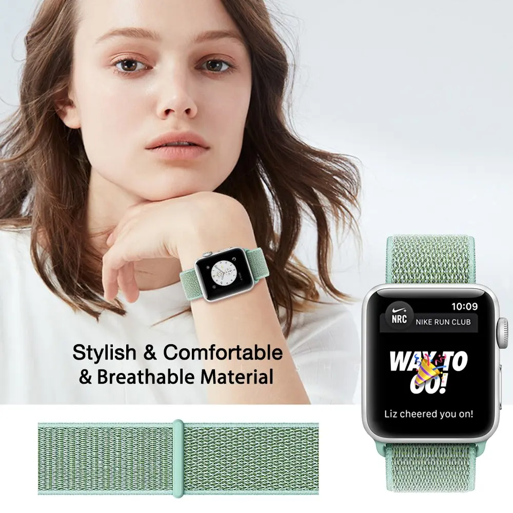 

Sport loop for Apple Watch Band 38mm 42mm Nylon Soft Breathable for iWatch Replacement Wristband Series4 3 2 1 40mm 44mm New