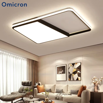

Omicron Modern Square LED Ceiling Lights White Black AC90-260V Ceiling Lights Living Room Study Dining Room Lighting Fixture