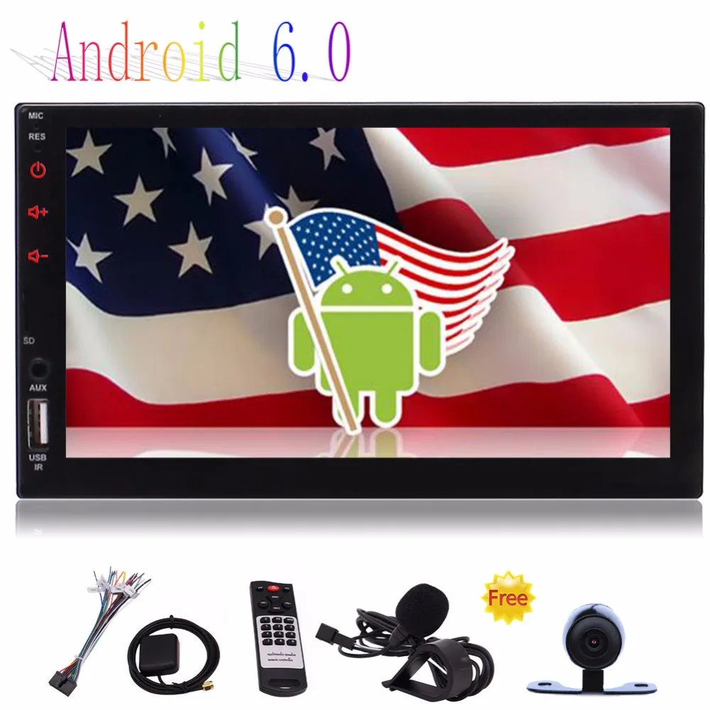 Бесплатная задняя камера + 2 Din Android 6 0 7 &quotавтомобильная стереосистема Bluetooth
