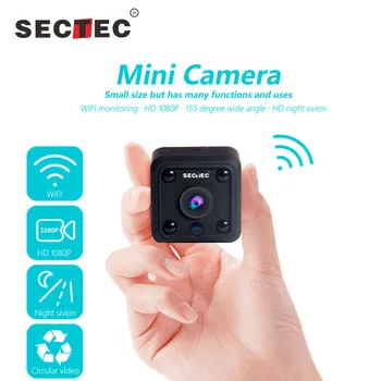 INQMEGA Mini WIFI Camera 1080P IP Camera Wireless Small CCTV Infrared Night Vision Motion Detection SD Card Slot Audio APP pir680 1 3 1080p pir camera mini human body heat monitoring human heat sensor motion detection camera night vision infrared