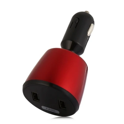 Red White Black Прямоугольник автомобильное зарядное устройство 5A двойной порты usb с Напряжение Ток смеситель с дисплеем - Название цвета: Red White Black