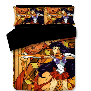 

New style cartoon Japanese Anime Sailor Moon Bedding Sets Dazzling boys Children colour Duvet Cover Comfortable pillow case