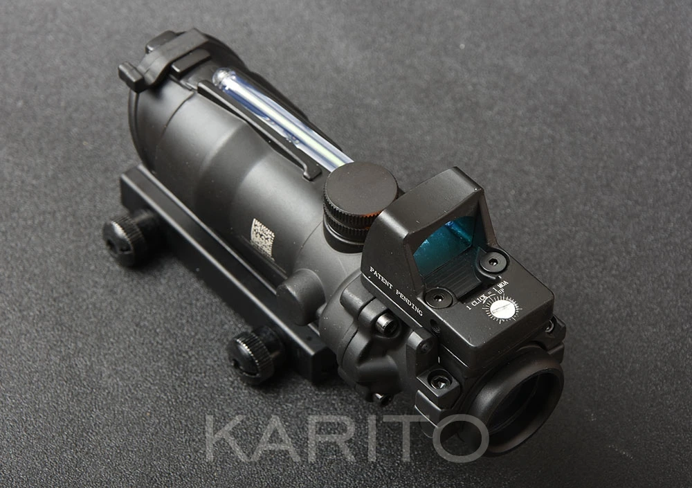 Тактический trijicon в стиле ACOG красные оптоволоконные оптики 4x32 Призма прицел и Красный точка зрения с Глок крепление база M9986