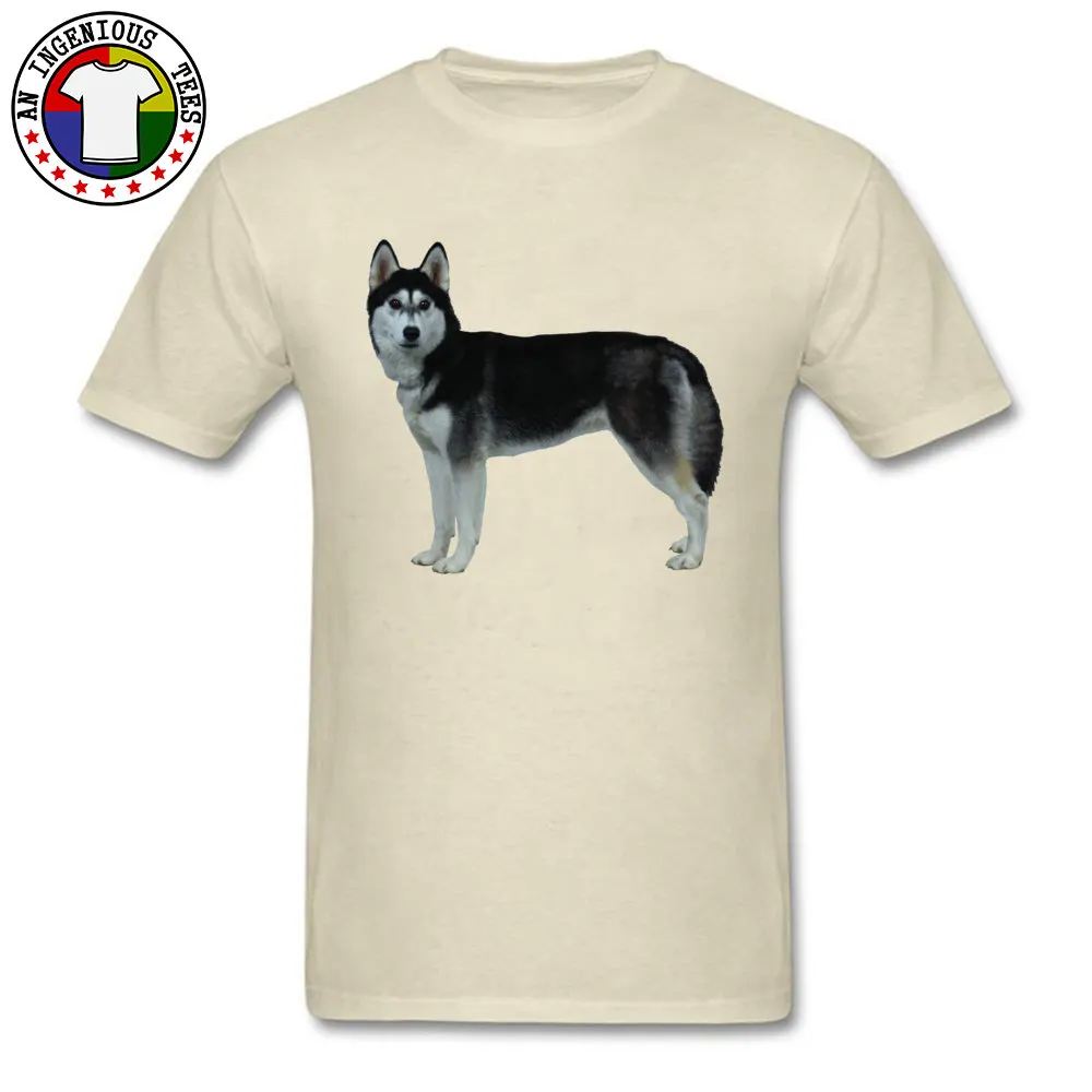 Dog comfortable Father Day Pure Cotton Crew Neck Man Tops T Shirt Fashionable Tops T Shirt On Sale Short Sleeve T Shirt Dog beige