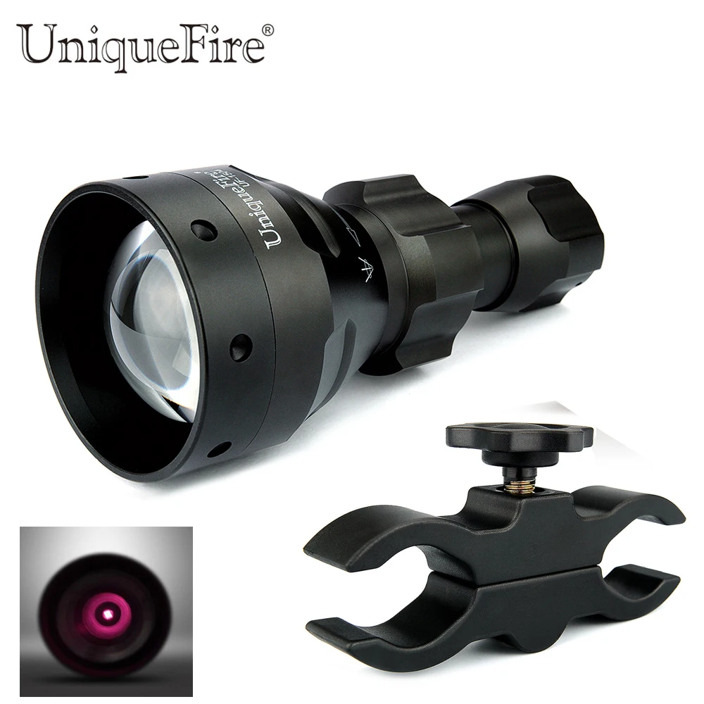 

UniqueFire Top Selling Zoomable IR Torch UF-1504-850NM Led 3 Modes Focus Infrared Night Vision Flashlight+Scope Mount To Hunt