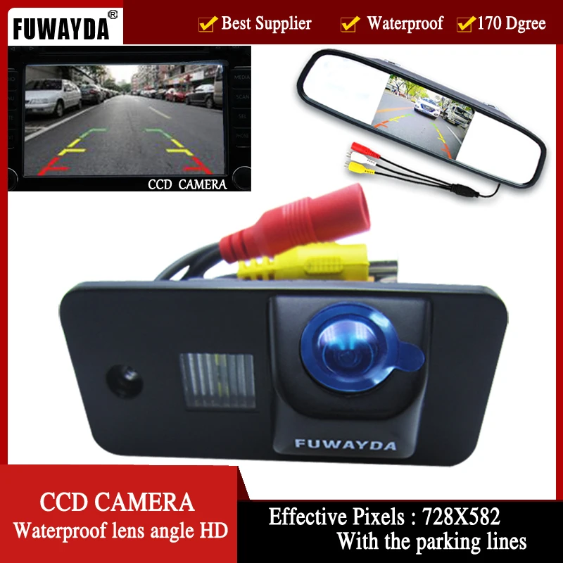 Цветная CCD Автомобильная камера заднего вида FUWAYDA для AUDI A3 S3 A4 S4 A6 A6L S6 A8 S8 RS4 RS6 Q7 4 3