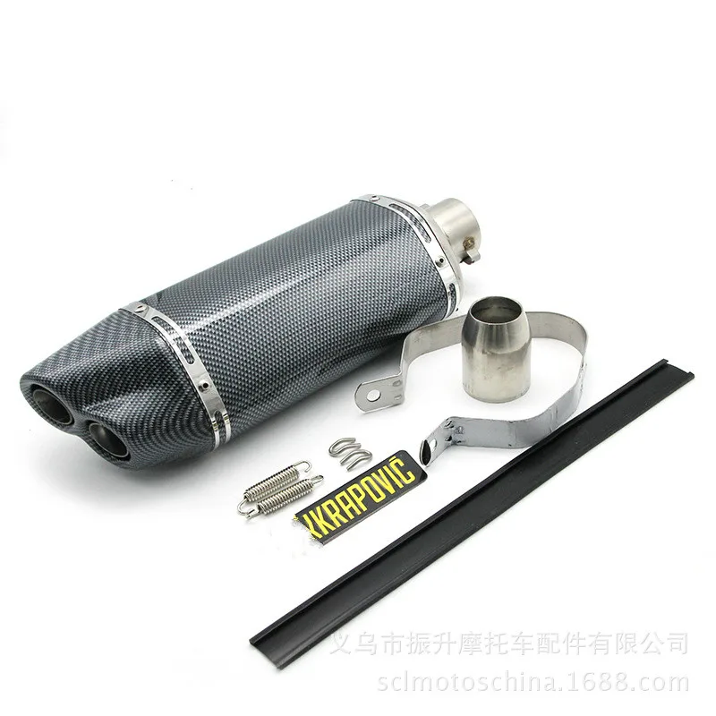 

Motorcycle Exhaust Muffler Triangle Type Stainless Not Carbon Fiber Universal For Benelli Tnt Bn300 Bj300