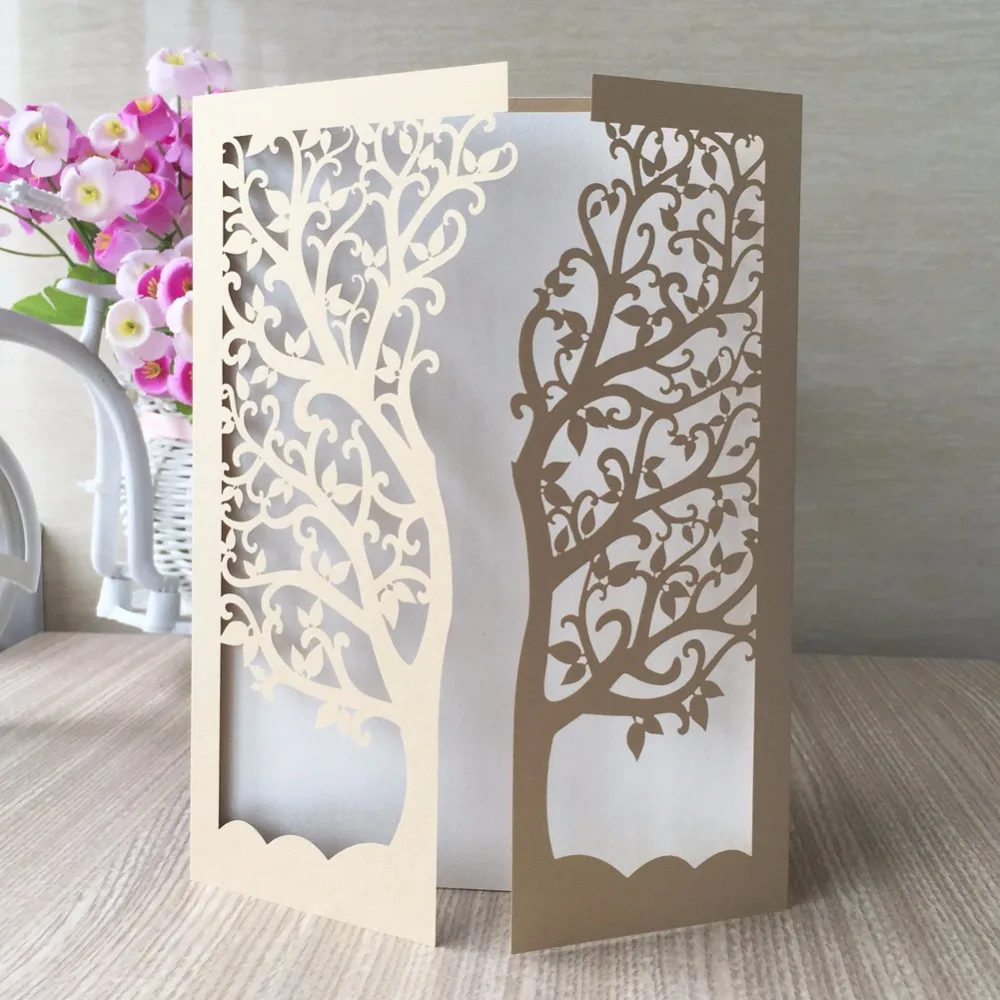 

1pcs Sample Tree Wedding Invitations Card Decoration Birthday Party Business Invite Thank you Greeting Gift card free shipping